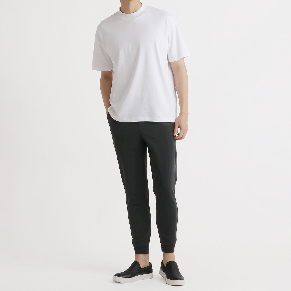 Mock Neck Big T-shirt Color: White