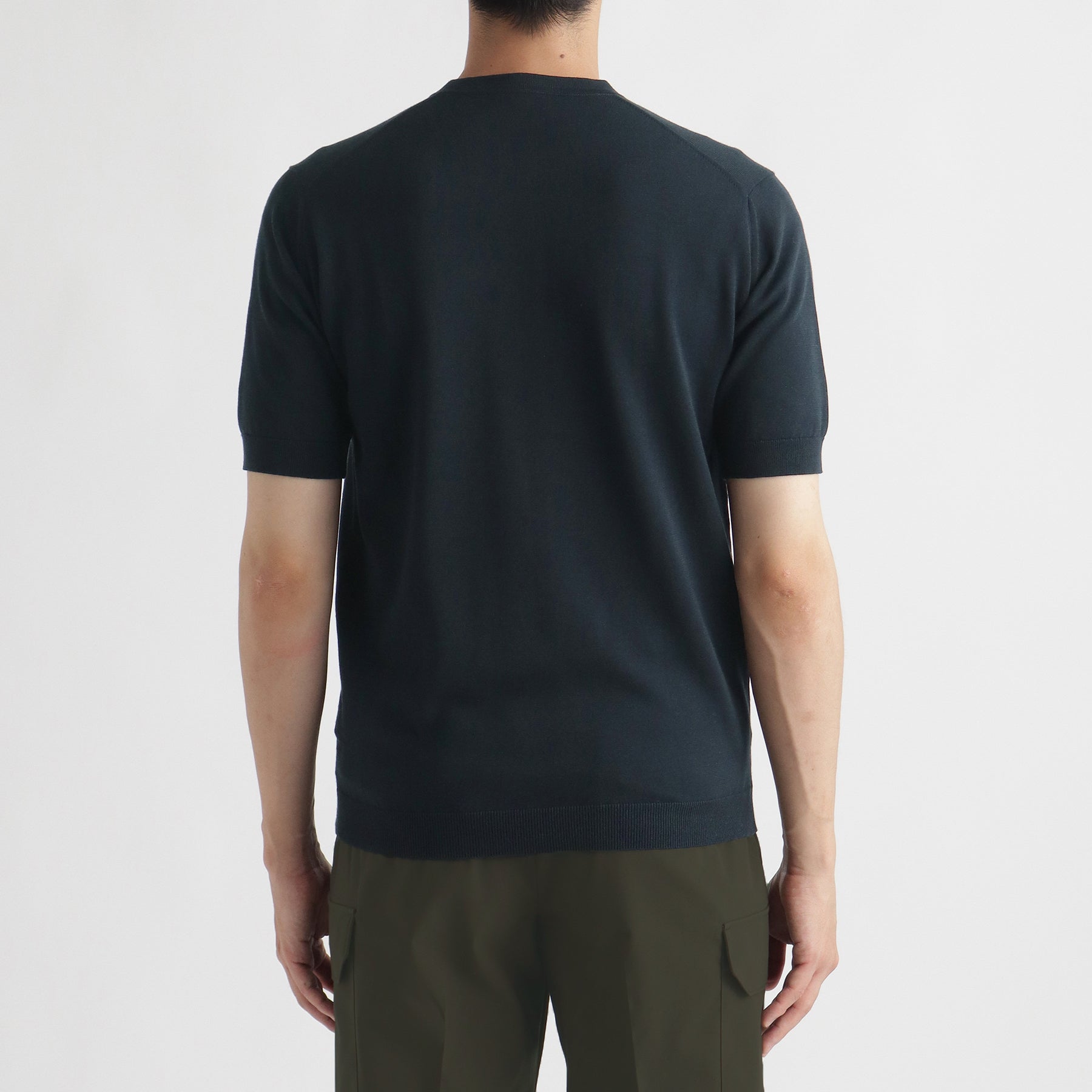 スビンプラチナム ヘンリーネックニットTシャツ ネイビー | ＋CLOTHET