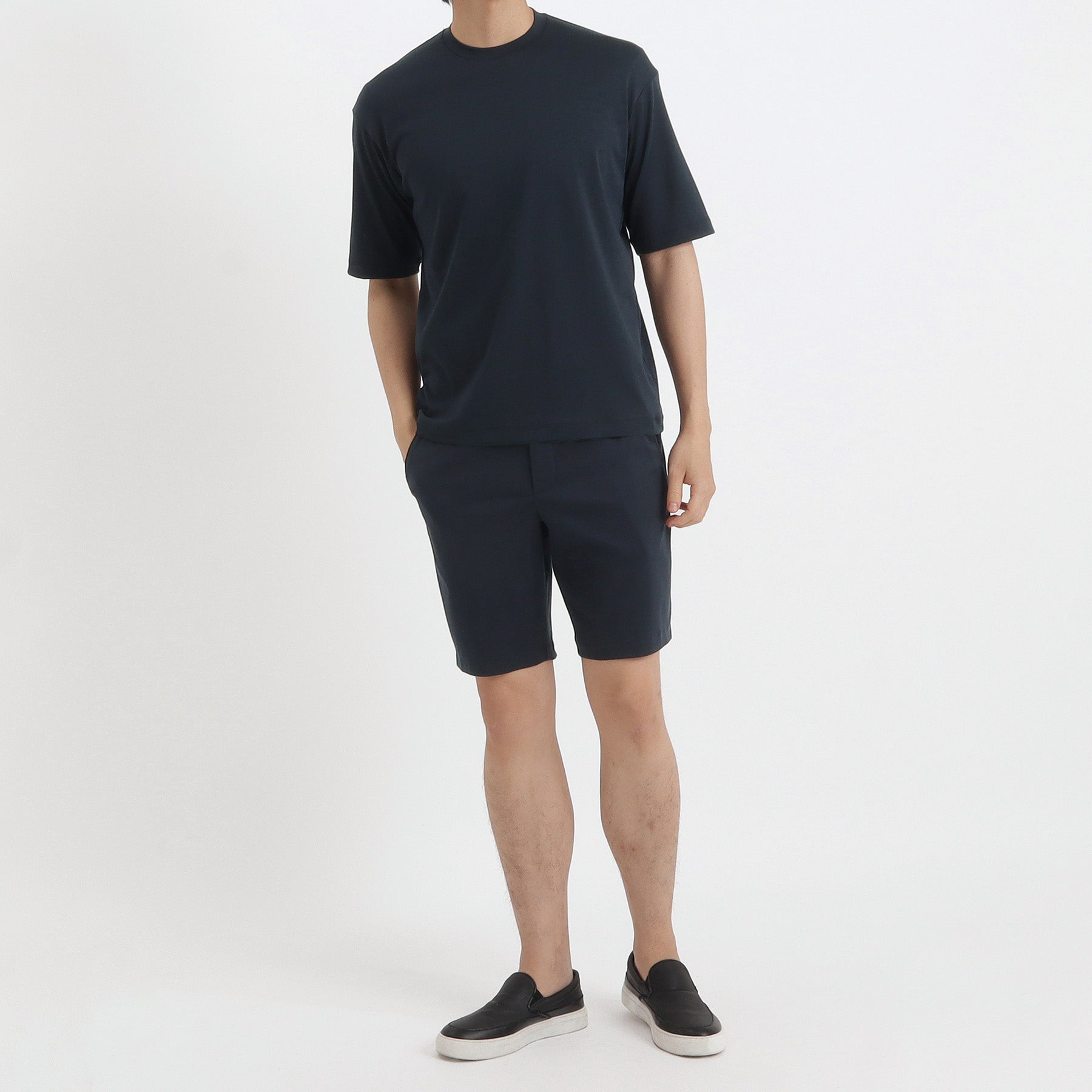 SUVIN PLATINUM High Gauge Fraise Comfort Short Pants Color: Navy