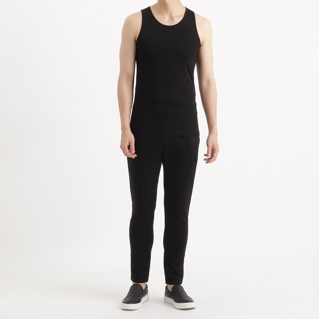SUVIN PLATINUM High Gauge Fraise Comfort Tank Top Color: Black