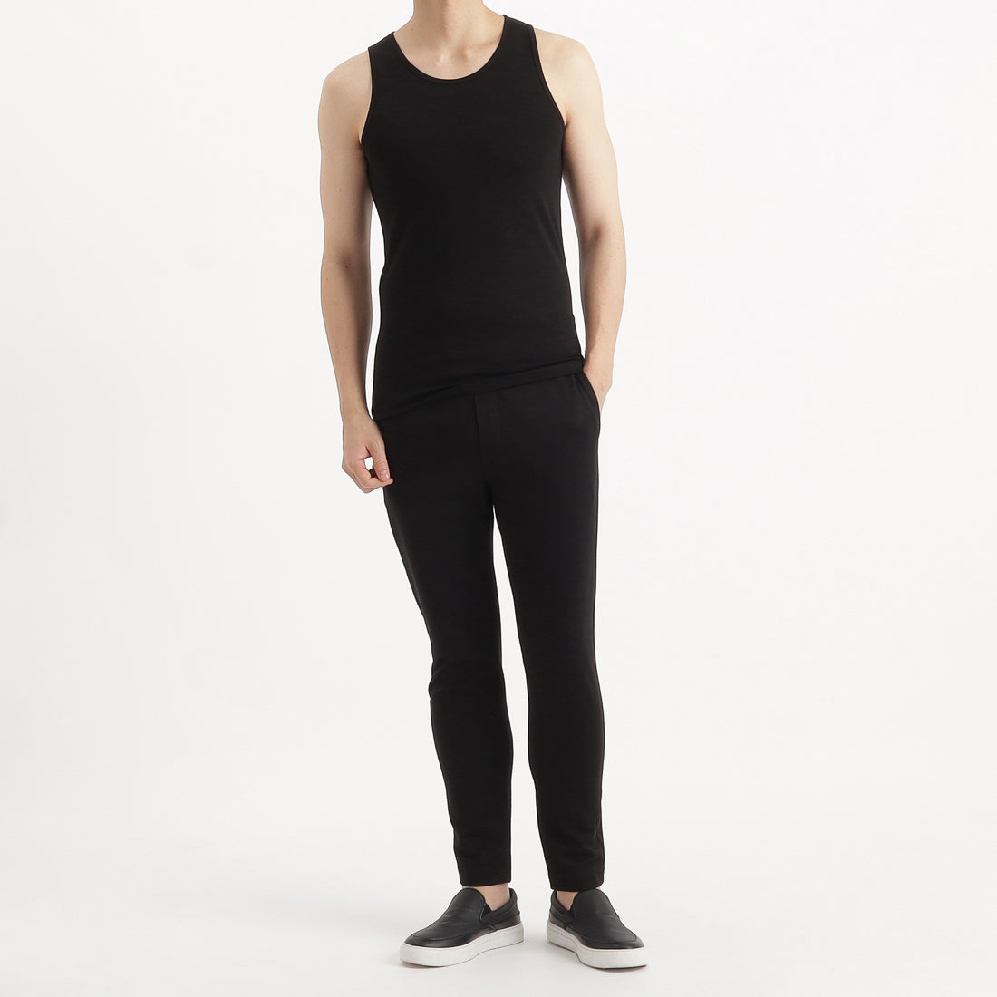 SUVIN PLATINUM High Gauge Fraise Comfort Tank Top Color: Black