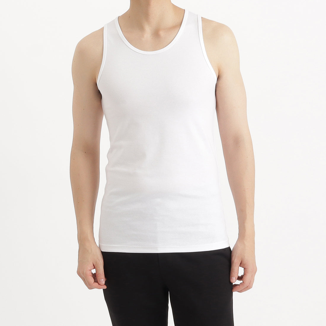 SUVIN PLATINUM High Gauge Fraise Comfort Tank Top Color: White