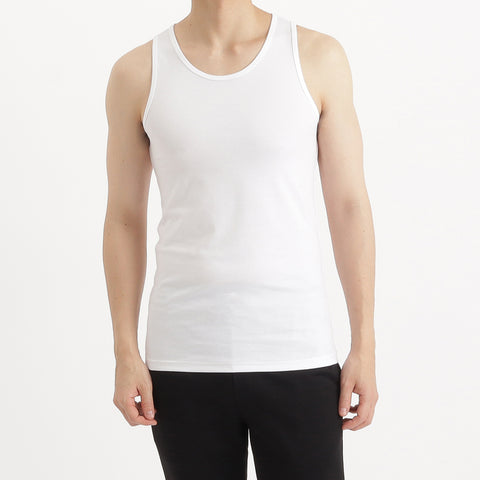 SUVIN PLATINUM High Gauge Fraise Comfort Tank Top Color: White