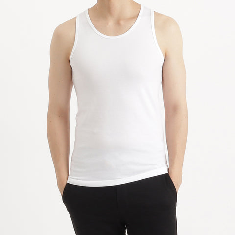 SUVIN PLATINUM High Gauge Fraise Comfort Tank Top Color: White