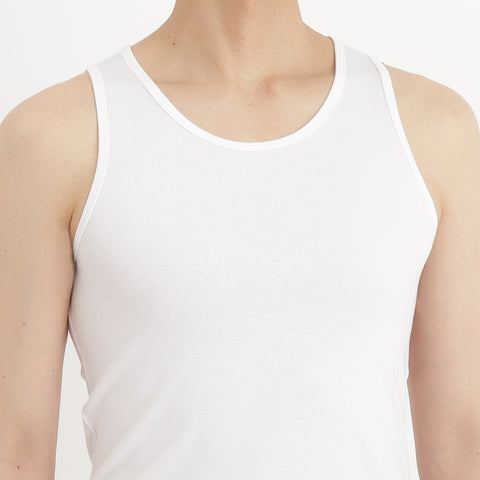 SUVIN PLATINUM High Gauge Fraise Comfort Tank Top Color: White