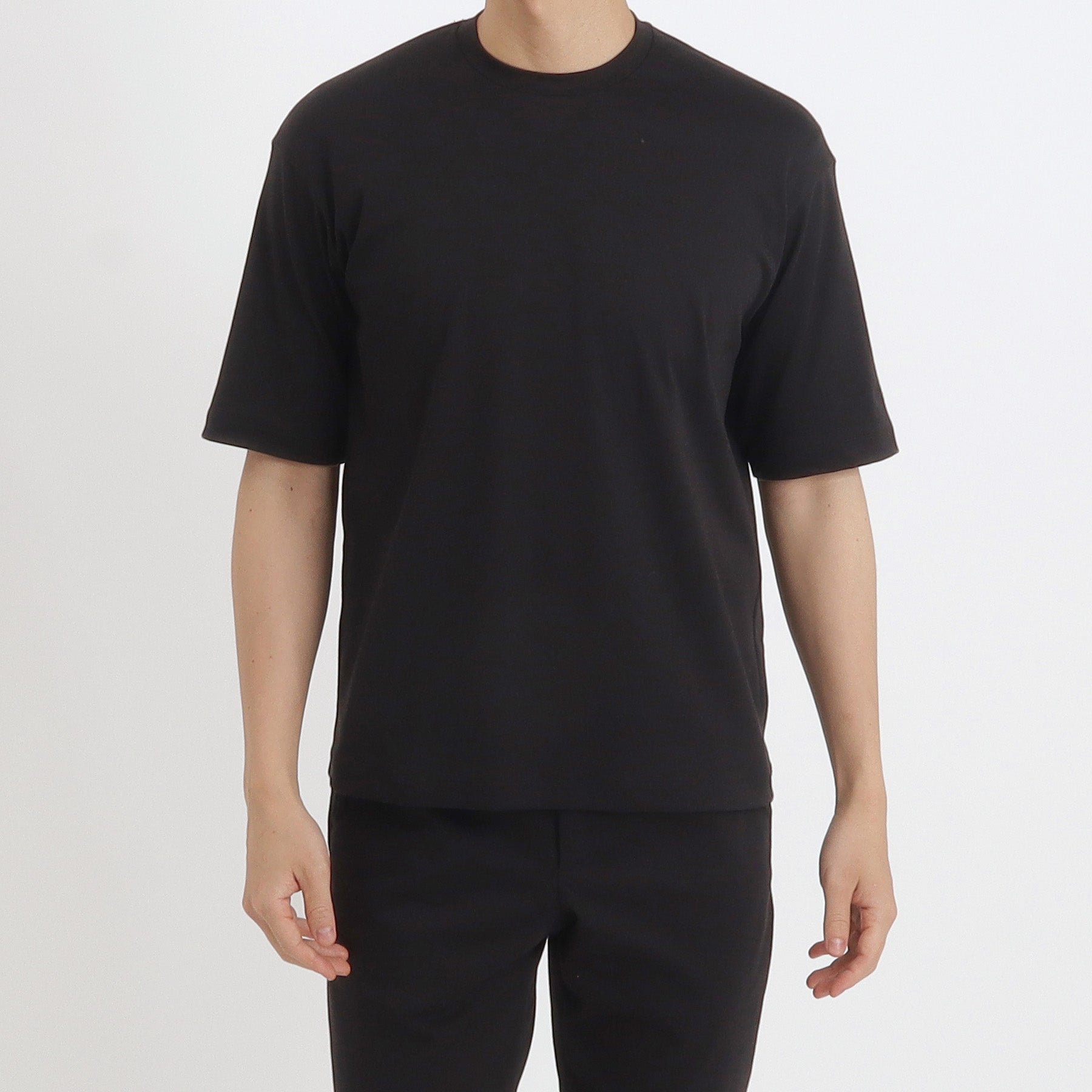スビンプラチナム ハイゲージフライスコンフォートTシャツ ブラック
