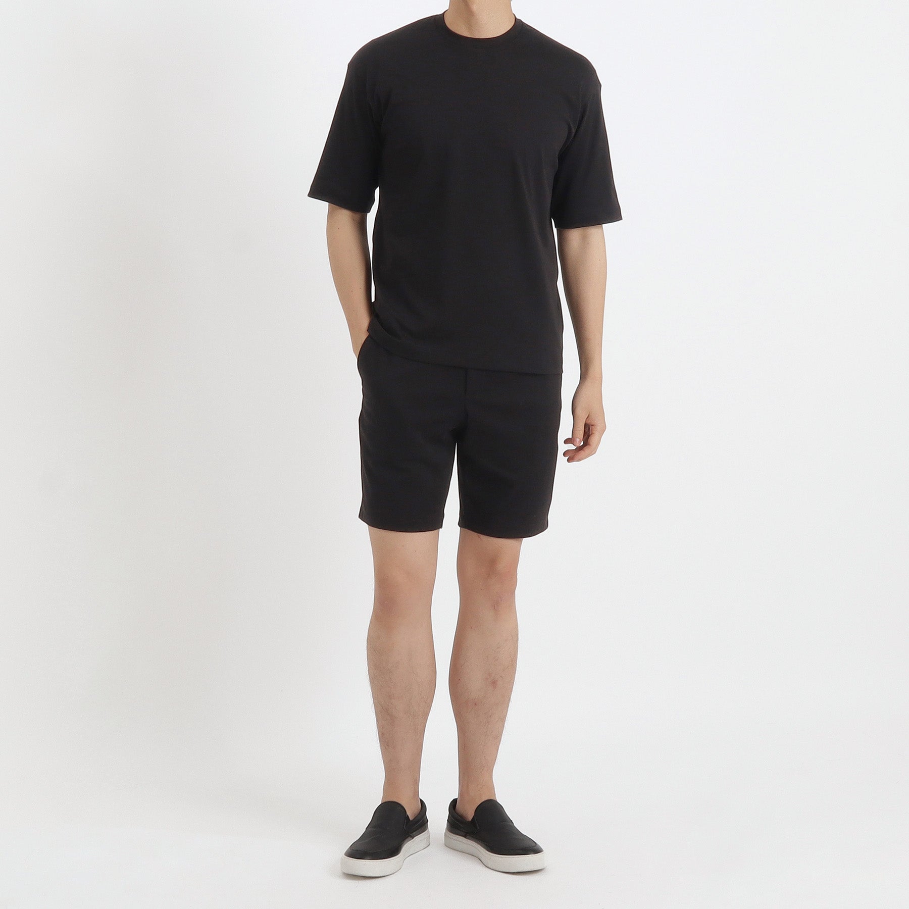 スビンプラチナム ハイゲージフライスコンフォートTシャツ ブラック
