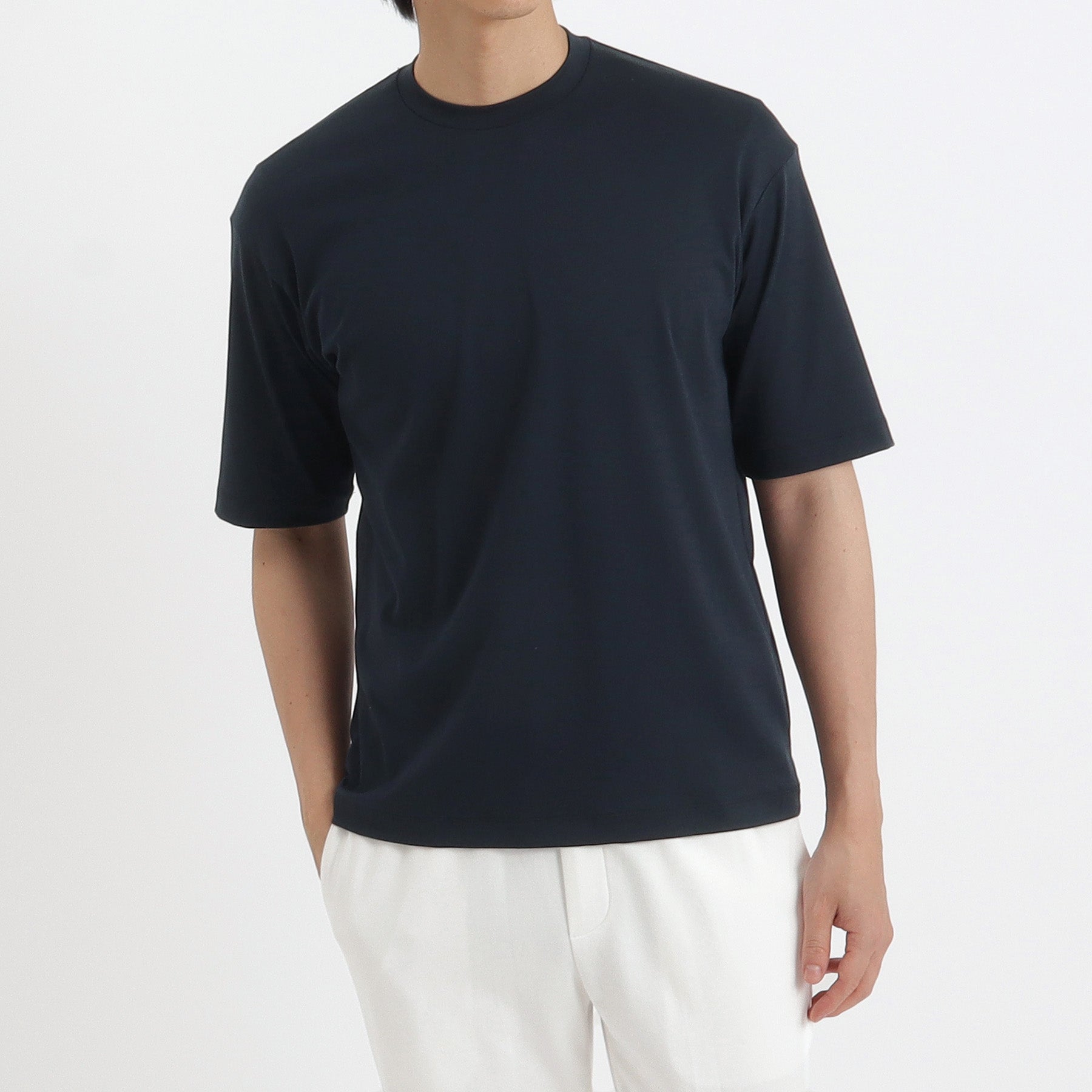 SUVIN PLATINUM High Gauge Fraise Comfort T-shirt Color: Navy