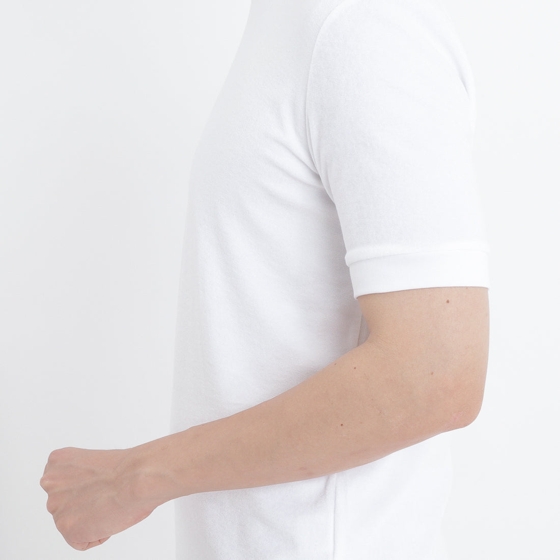 Micro Pile Tailored Ribbed Hem T-shirt Color: White