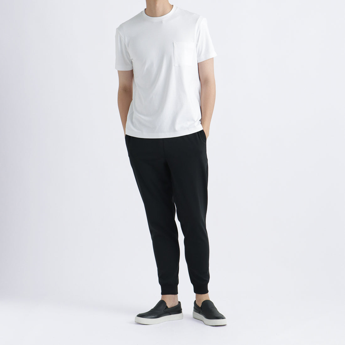 スビンプラチナムスムース テーラードポケットTシャツ ホワイト