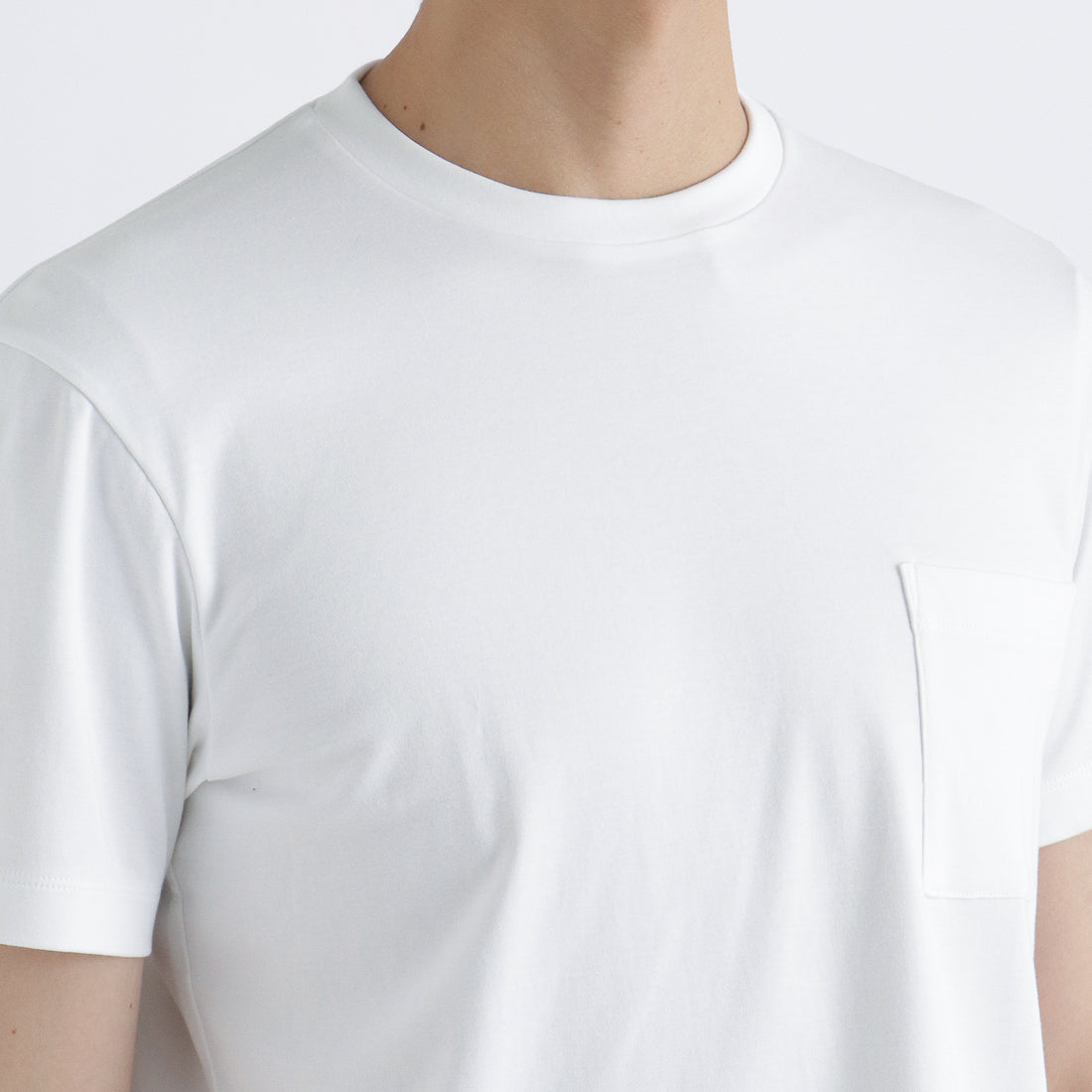 スビンプラチナムスムース テーラードポケットTシャツ ホワイト