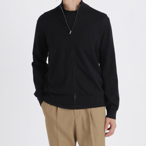 SUVIN PLATINUM Zip Up Knit Color: Black