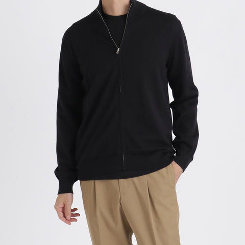 SUVIN PLATINUM Zip Up Knit Color: Black