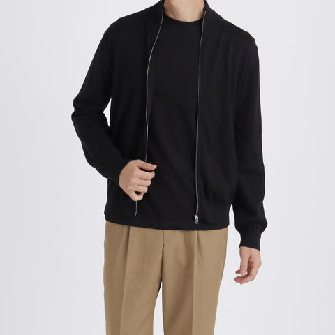 SUVIN PLATINUM Zip Up Knit Color: Black