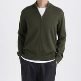 SUVIN PLATINUM Zip Up Knit Color: Olive