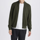 SUVIN PLATINUM Zip Up Knit Color: Olive