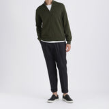 SUVIN PLATINUM Zip Up Knit Color: Olive