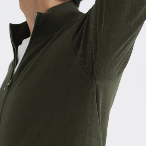 【10月上旬発送予定】SUVIN PLATINUM Zip Up Knit Color: Olive