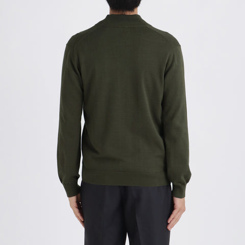 SUVIN PLATINUM Zip Up Knit Color: Olive