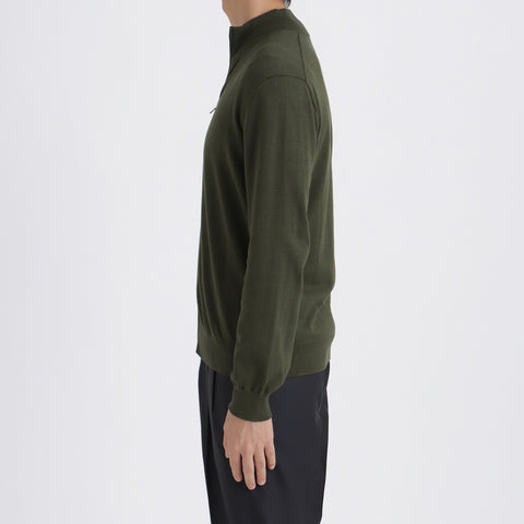 【10月上旬発送予定】SUVIN PLATINUM Zip Up Knit Color: Olive