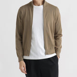 SUVIN PLATINUM Zip Up Knit Color: Mocha