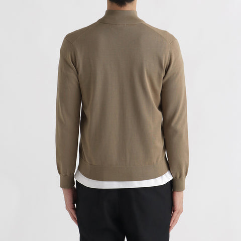 SUVIN PLATINUM Zip Up Knit Color: Mocha