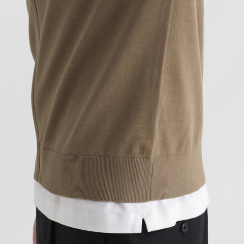 SUVIN PLATINUM Zip Up Knit Color: Mocha