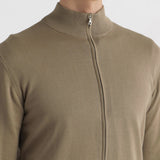 SUVIN PLATINUM Zip Up Knit Color: Mocha