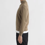 SUVIN PLATINUM Zip Up Knit Color: Mocha