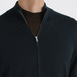 【10月上旬発送予定】SUVIN PLATINUM Zip Up Knit Color: Navy