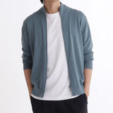 SUVIN PLATINUM Zip Up Knit Color: Slate Blue