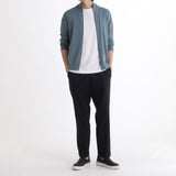 SUVIN PLATINUM Zip Up Knit Color: Slate Blue