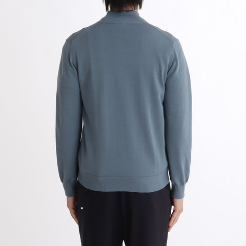 SUVIN PLATINUM Zip Up Knit Color: Slate Blue