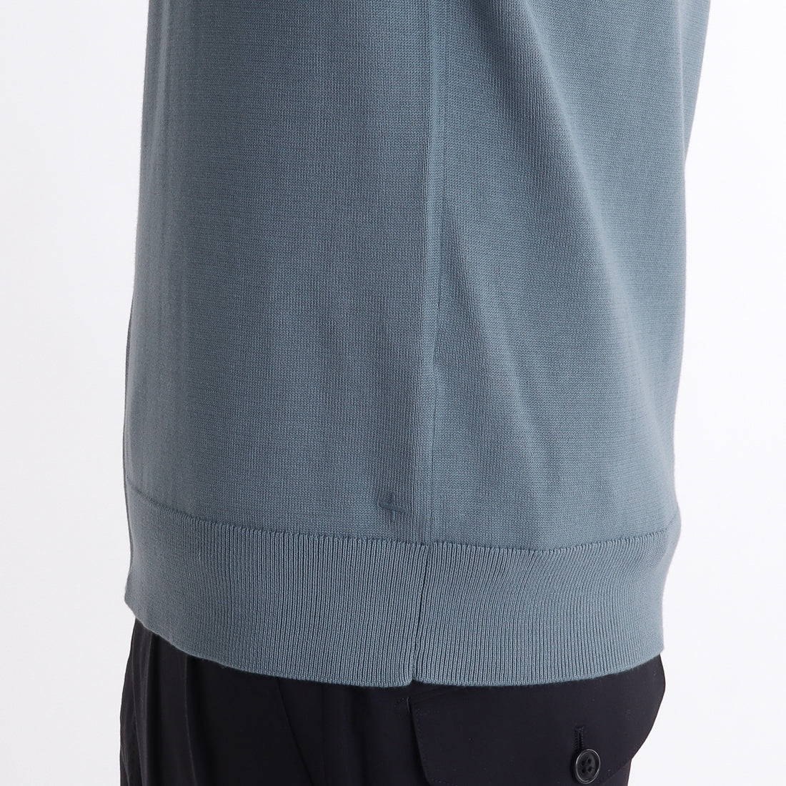 SUVIN PLATINUM Zip Up Knit Color: Slate Blue
