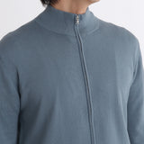 SUVIN PLATINUM Zip Up Knit Color: Slate Blue