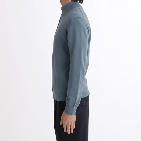 SUVIN PLATINUM Zip Up Knit Color: Slate Blue