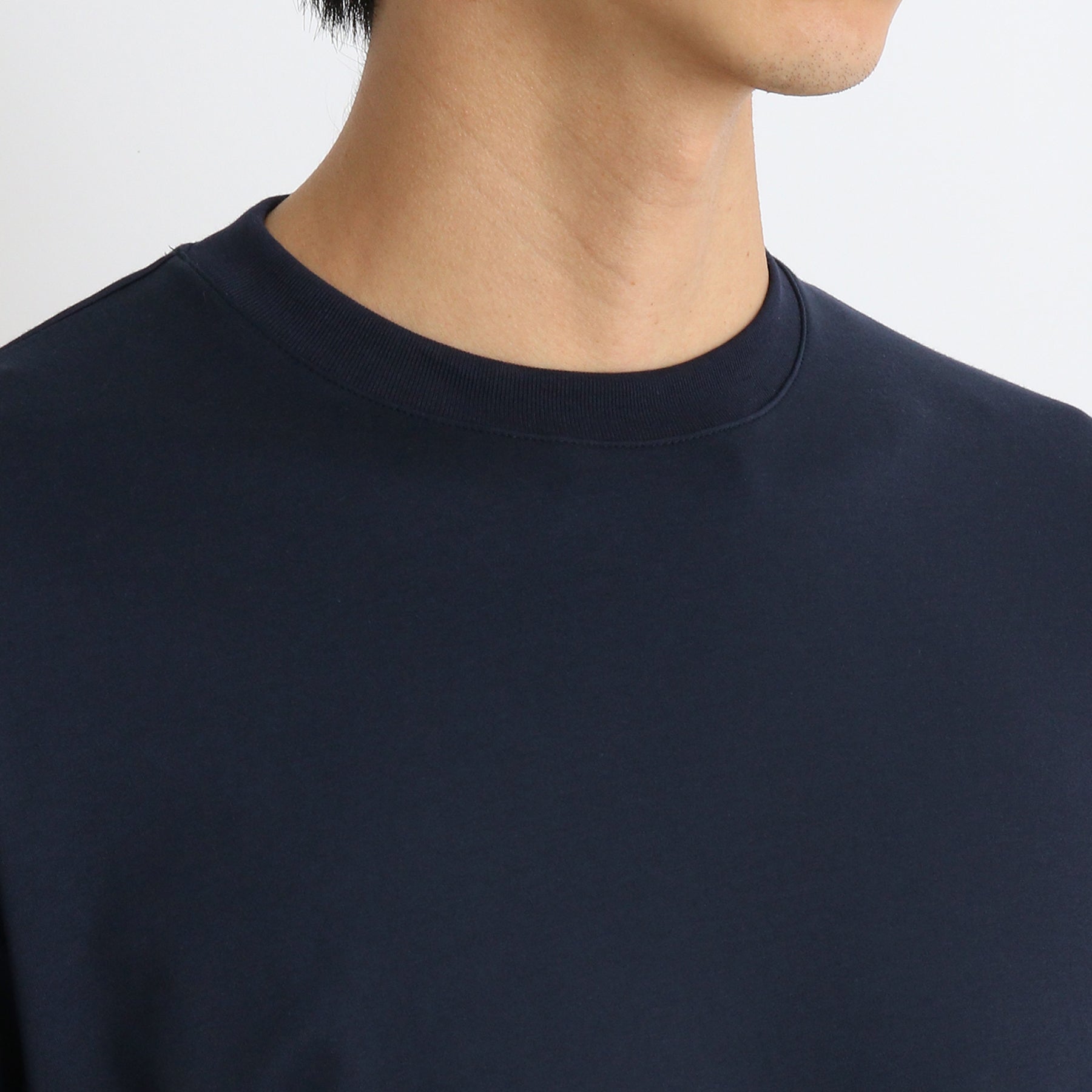 スビンプラチナムスムース ミドルスウェットシャツ ネイビー
