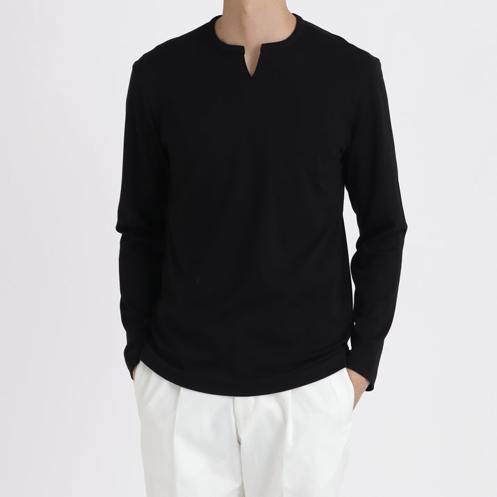 スビンプラチナムキーネックロングスリーブTシャツの商品画像3