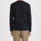 【Renewal】Tailored Key Neck Long Sleeve T-shirt Color: Navy