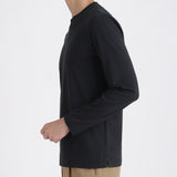 【Renewal】Tailored Key Neck Long Sleeve T-shirt Color: Navy