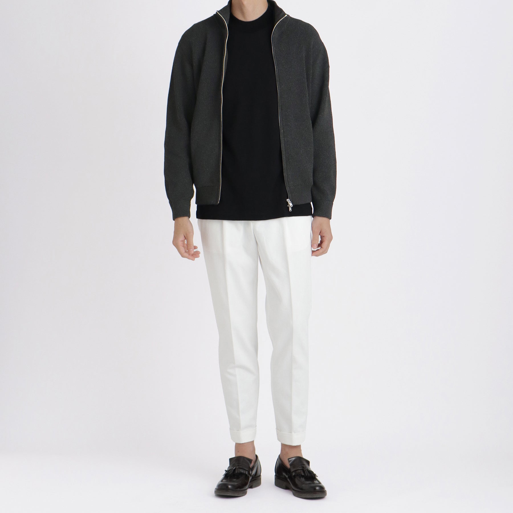 TECHTWEED®(テックツイード) ドライバーズニット チャコール