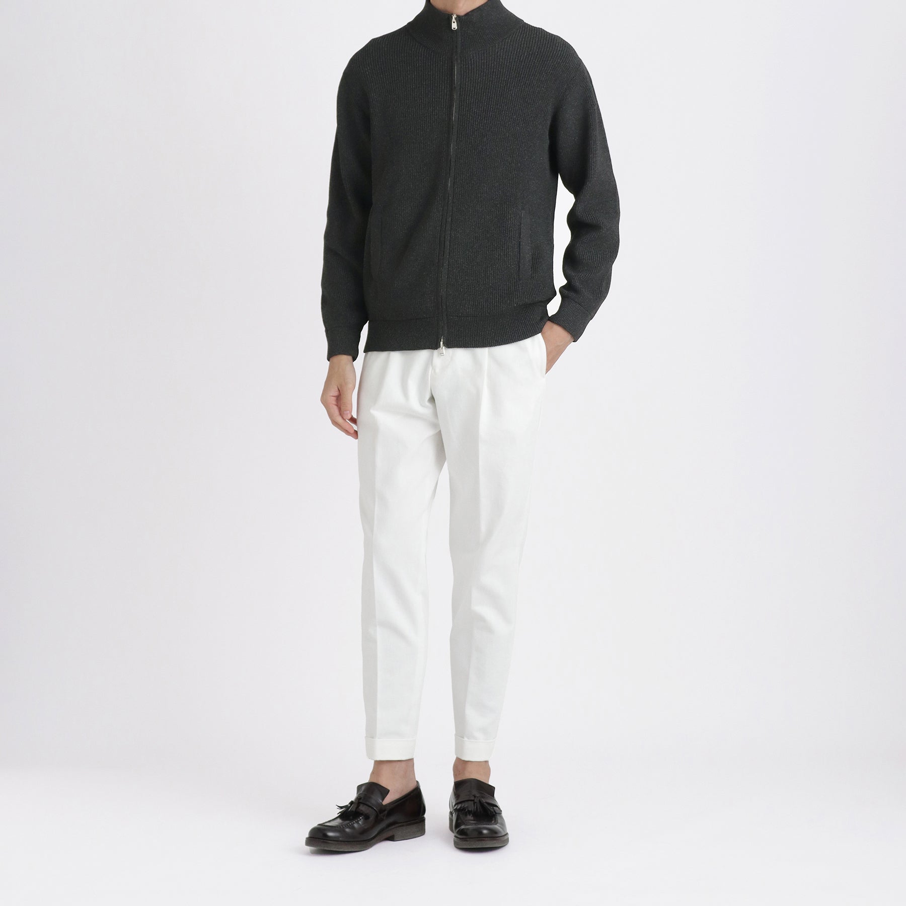 TECHTWEED®(テックツイード) ドライバーズニット チャコール