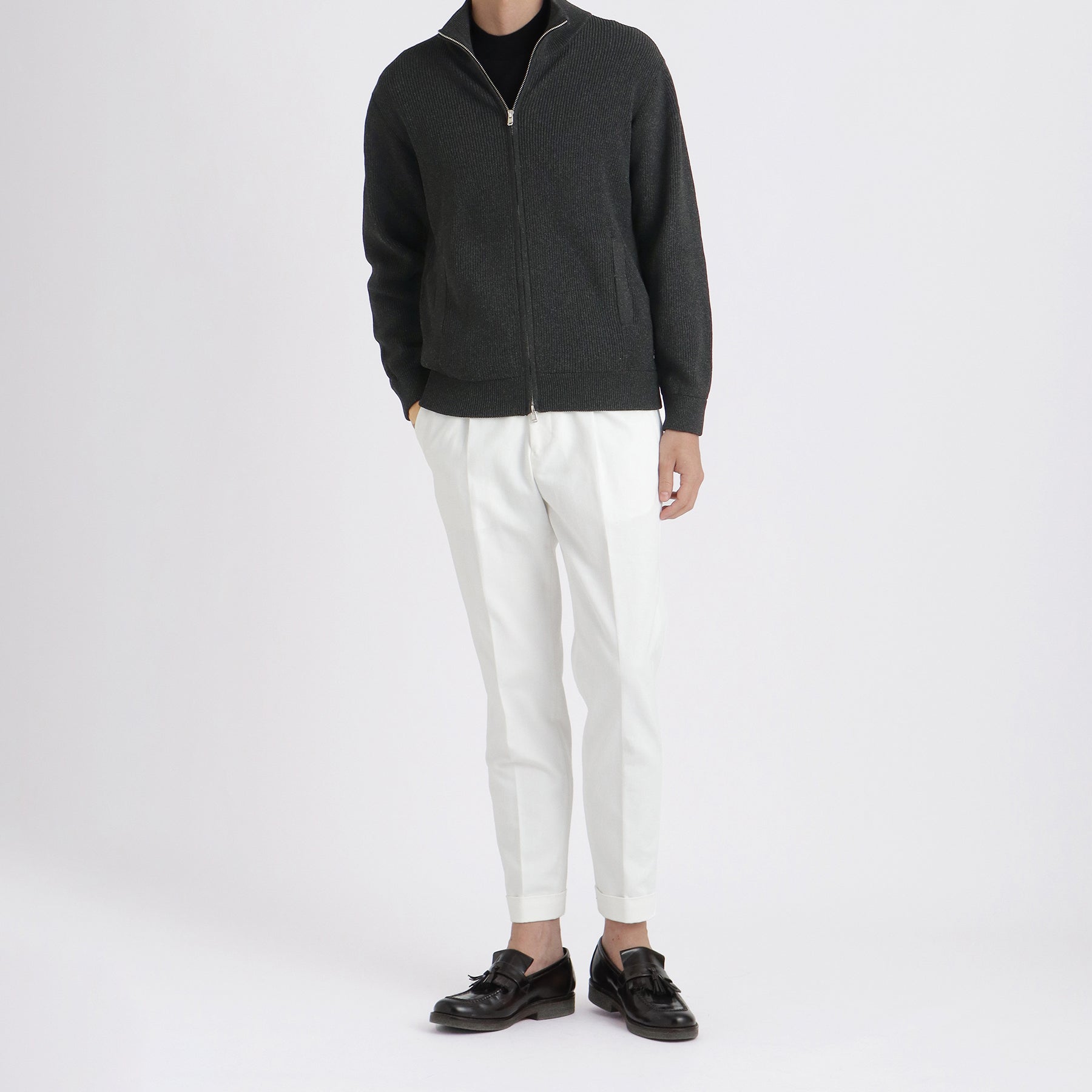 TECHTWEED®(テックツイード) ドライバーズニット チャコール