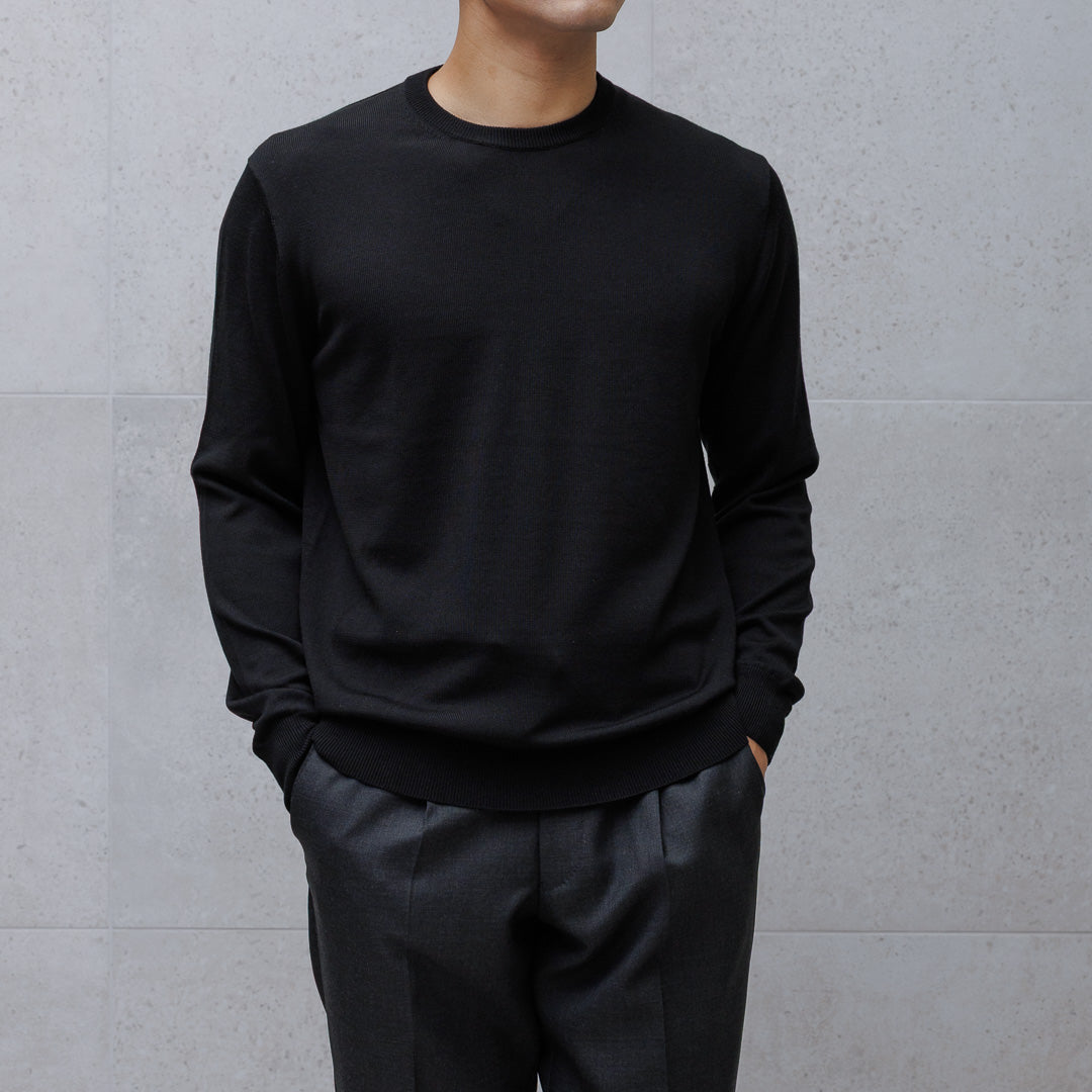 TECHWOOL🄬 Crew Neck Knit Color: Black