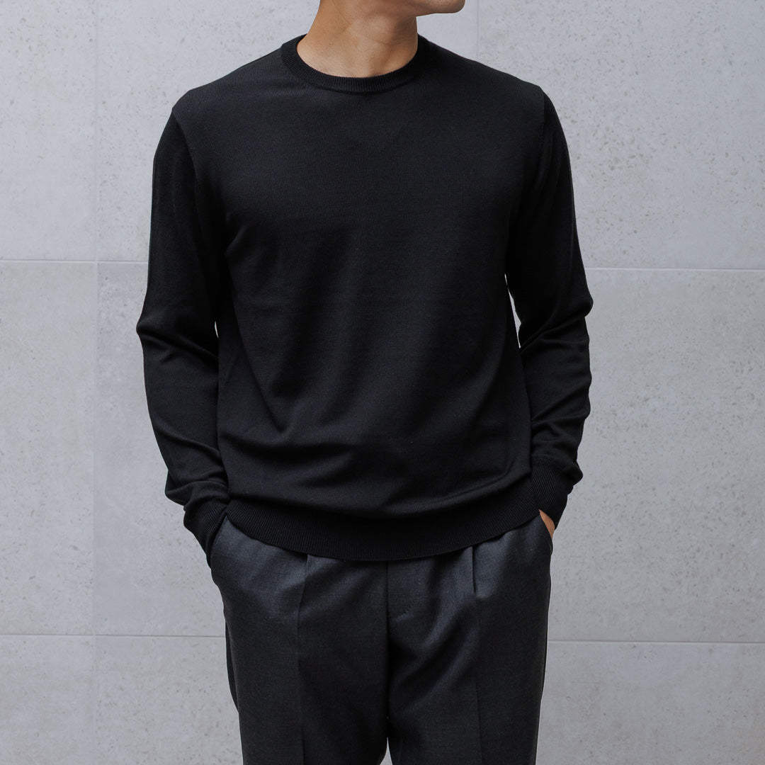 TECHWOOL🄬 Crew Neck Knit Color: Black