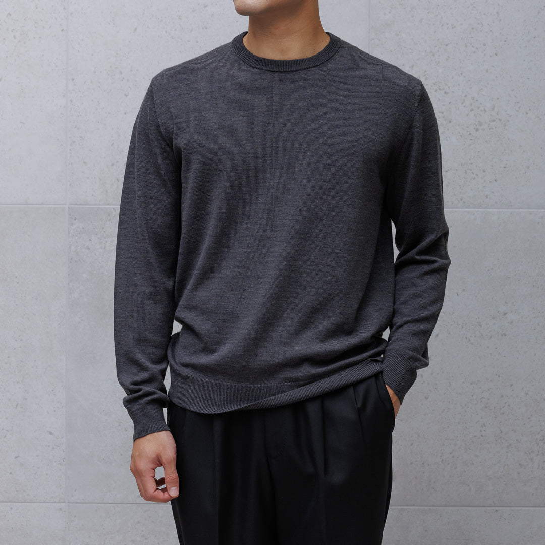 TECHWOOL🄬 Crew Neck Knit Color: Charcoal