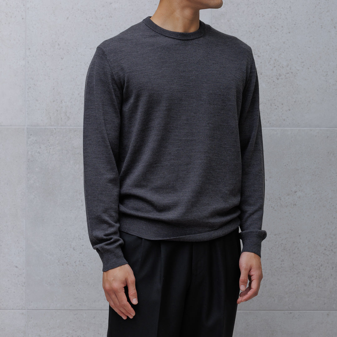 TECHWOOL🄬 Crew Neck Knit Color: Charcoal