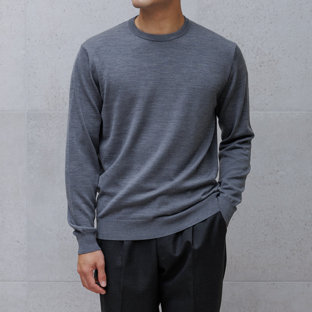 TECHWOOL🄬 Crew Neck Knit Color: Midium Gray