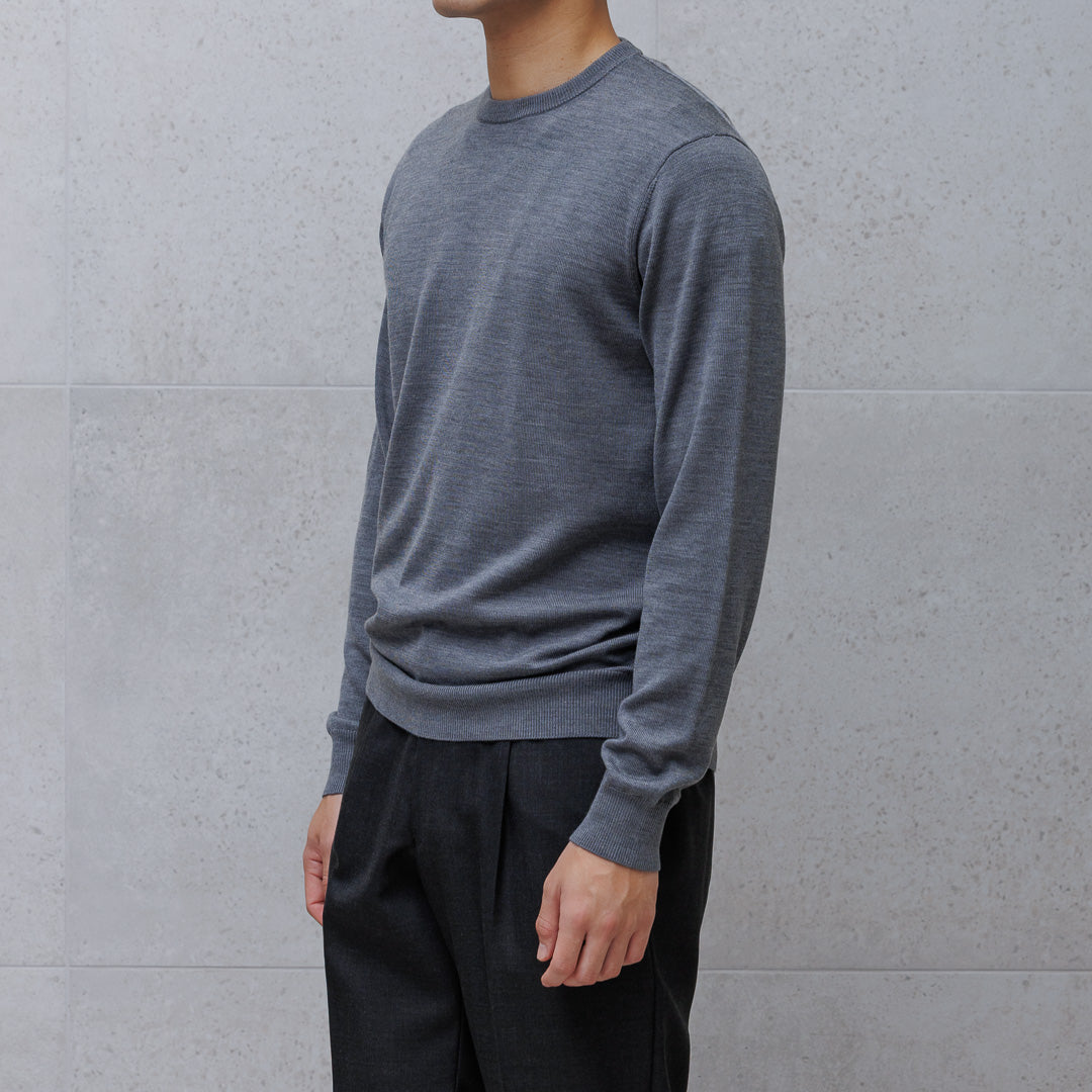 TECHWOOL🄬 Crew Neck Knit Color: Midium Gray