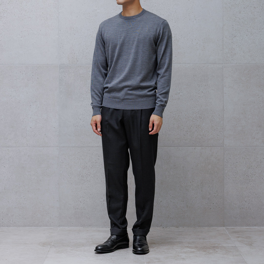 TECHWOOL🄬 Crew Neck Knit Color: Midium Gray